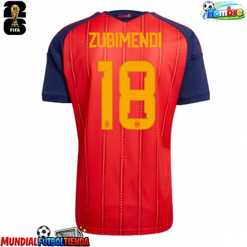 Camiseta España Martin Zubimendi #18 Primera Equipación Replica Mundial 2026 mangas cortas